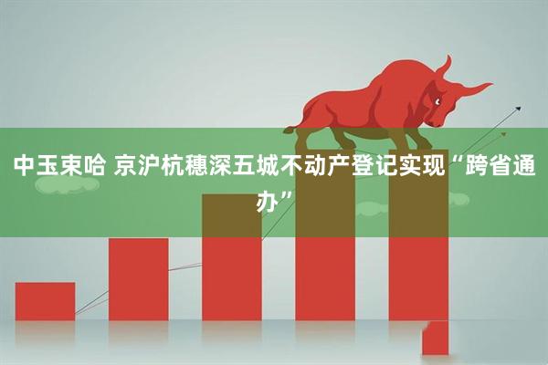 中玉束哈 京沪杭穗深五城不动产登记实现“跨省通办”